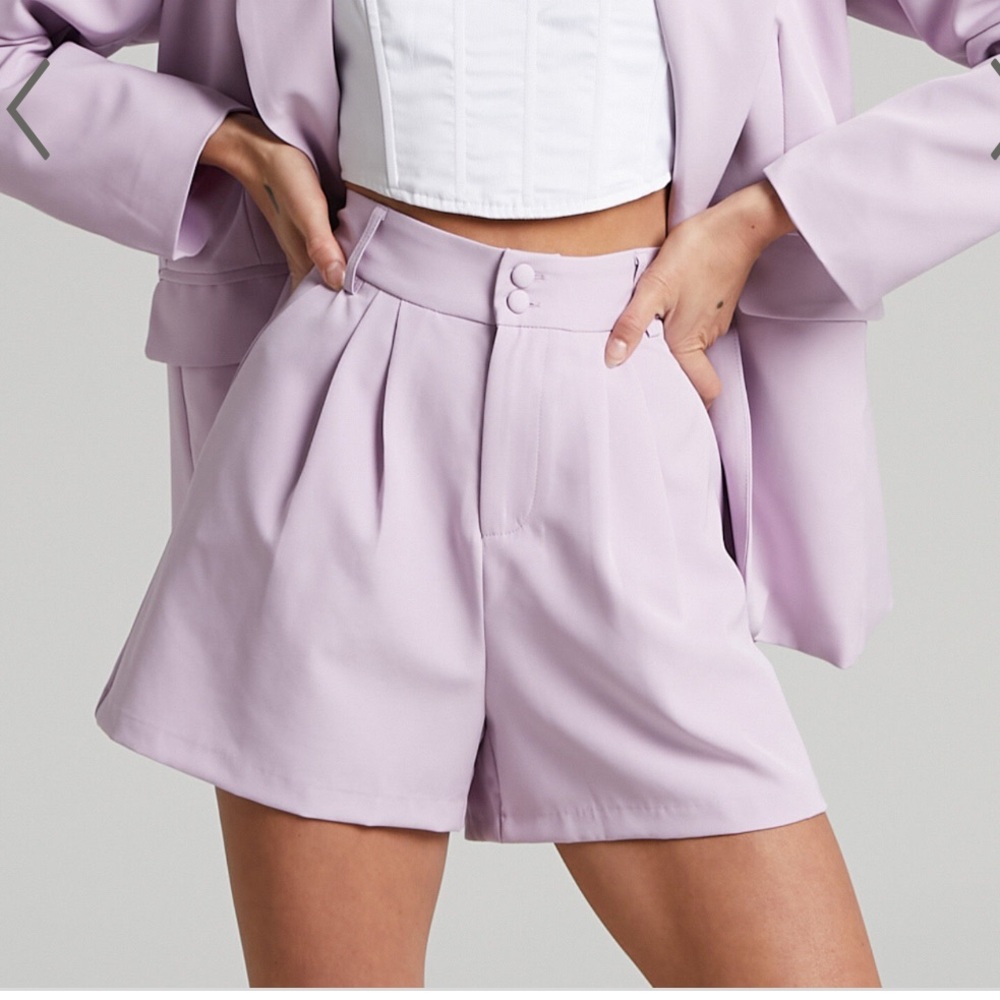Showpo - high waisted tailored suiting short in pastel purple